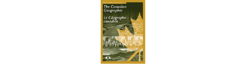 Parution - The Canadian Geographer