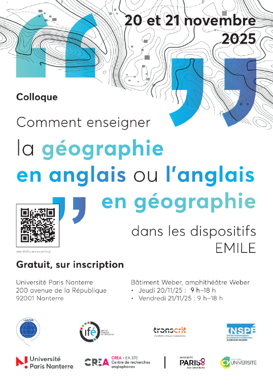 Colloque - Comment enseigner la géographie en anglais ou l'anglais en géographie dans les dispositifs EMILE ?